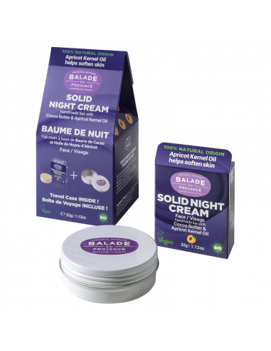 Pack Crema de noche sólida 32gr. + lata de aluminio viajera Balade