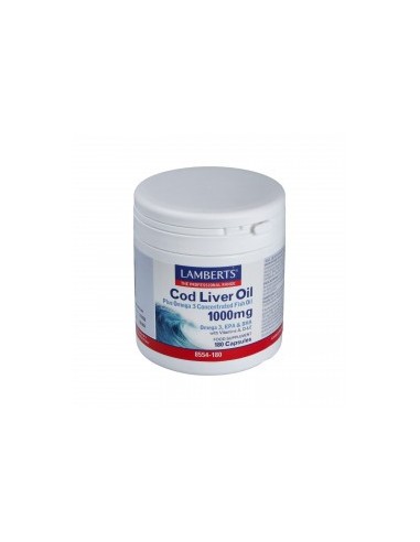 Aceite De Higado De Bacalao 1000 Mg. 180 Cap. Lamberts