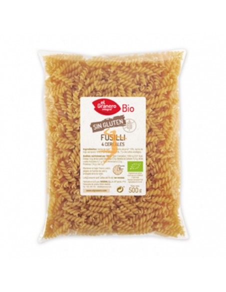 Fusilli 4 Cereales 500Gr. Bio S/G El Granero