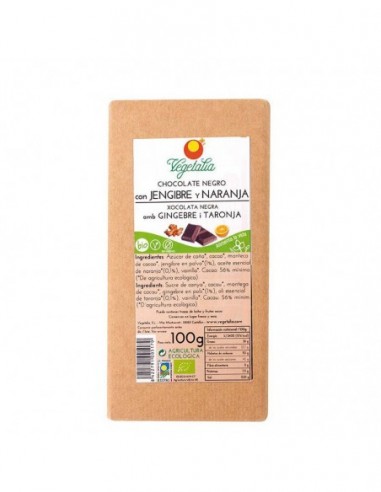  Chocolate Negro Con Jengibre Y Naranja 100Gr. Bio Vegetalia