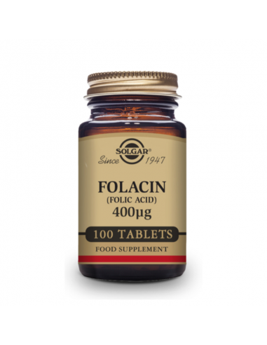 Acido Folico 400Mcg. (Folacin) 100Comp Solgar