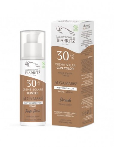 Crema Facial Color Dorado Spf30 50Ml. Biarritz