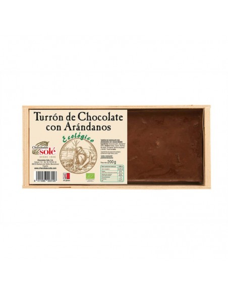 Turrón De Chocolate Con Arándanos Eco Chocolates Solé