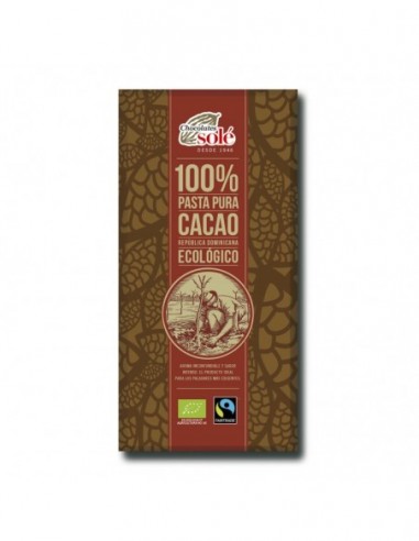 Chocolate Negro puro 100% Eco 100G Chocolates Solé