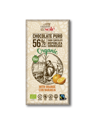 Chocolate Negro 56% Naranja Eco 100G Chocolates Solé