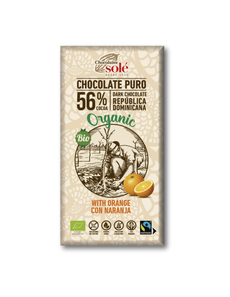 Chocolate Negro 56% Naranja Eco 100G Chocolates Solé