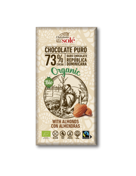 Chocolate Negro 73% Almendras Eco 150G Chocolates Solé