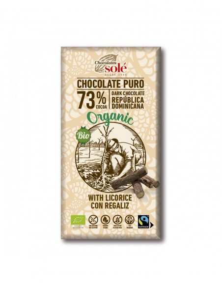 Chocolate Negro 73% Regaliz Eco 100G Chocolates Solé