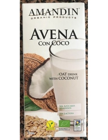 Bebida Vegetal De Avena Con Coco 1Lt. Bio Amandin