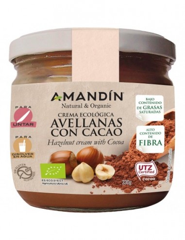 Crema De Avellanas Con Cacao 330Gr. Bio Amandin