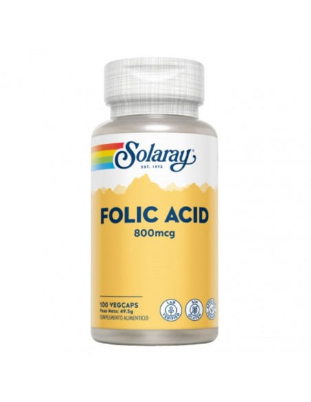  ACIDO FOLICO 800mcg. 100cap. Solaray