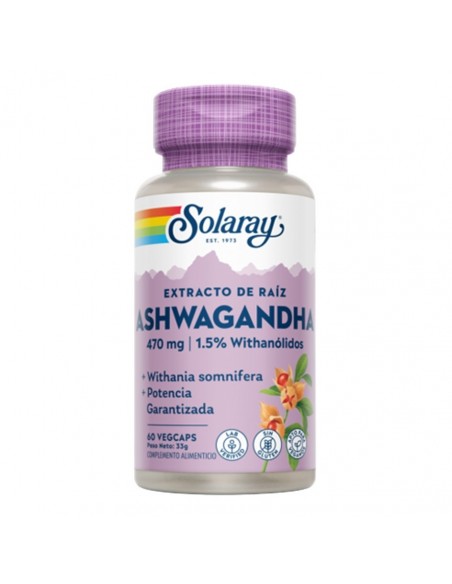  ASHWAGANDHA 470mg. 60cap. Solaray