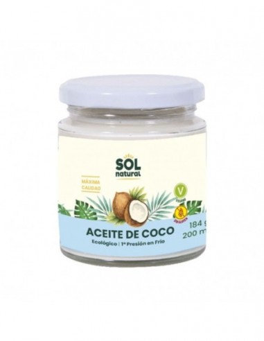  Aceite De Coco Virgen Extra 200Ml. Bio Sol Natural