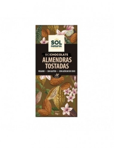  Chocolate Con Almendra Tostada Tableta 70Gr.Bio Sol Natural