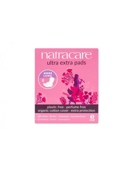 Compresa Extra Larga Con Alas 8Uds. Ultra Extra Natracare