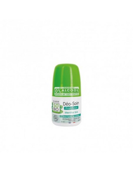 Desodorante Frescor 24H Menta Roll-On 50Ml. So´Bio Etic