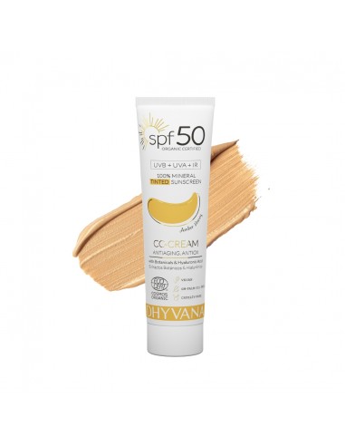 SPF50 CC-Cream con Botánicos y Ácido Hialurónico Amber Honey Dhyvana