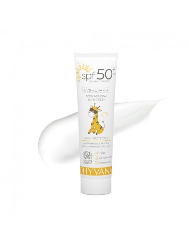 SPF50-Plus fotoprotección mineral infantil piel atópica Dhyvana