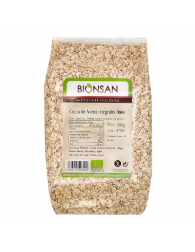 Copos de Avena Finos Ecológicos de Proximidad 500gr Bionsan