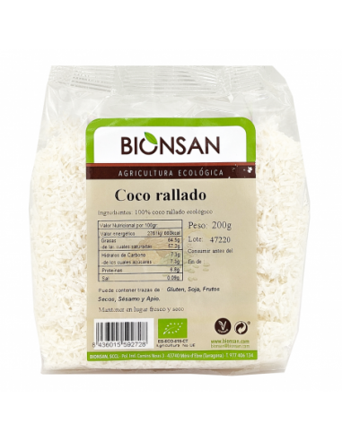 Coco Rallado Ecológico 200gr Bionsan