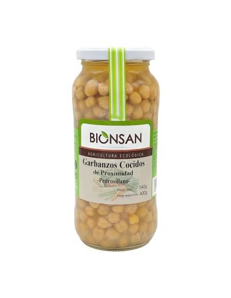 Garbanzos Pedrosillanos Cocidos Ecológicos 400gr Bionsan