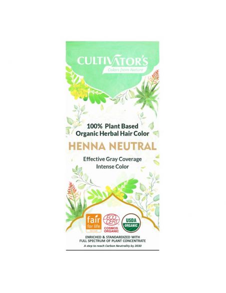 Tinte orgánico Henna Neutra - Platino Cultivator's 100 gr. Ecocert