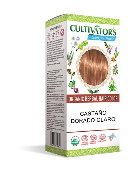 Tinte orgánico Castaño Dorado Claro Cultivator's 100 gr. Ecocert