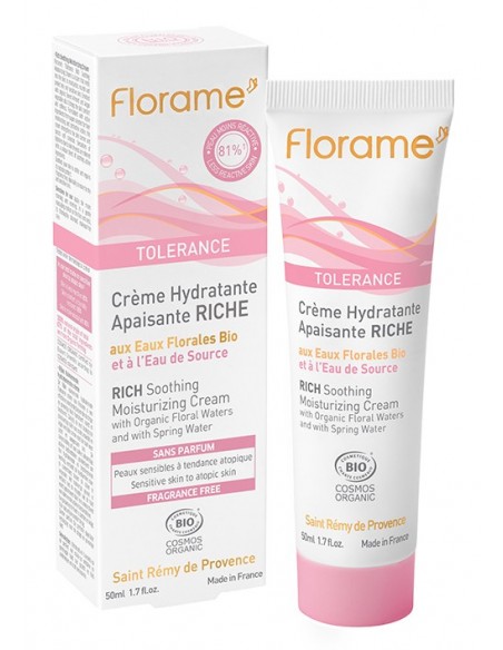 Crema facial hidratación intensa Tolerance Florame