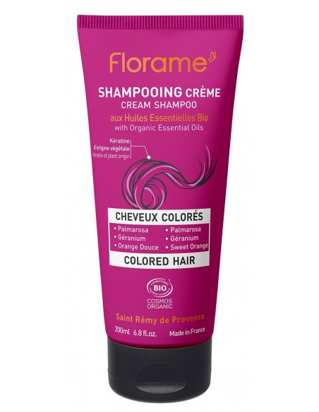 Champú crema para cabello teñido Florame