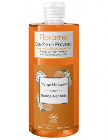 Gel de ducha provenzal de naranja-mandarina Florame 500 ml.