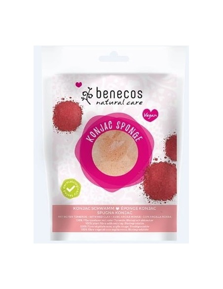 Esponja Natural Konjac Red Clay Benecos