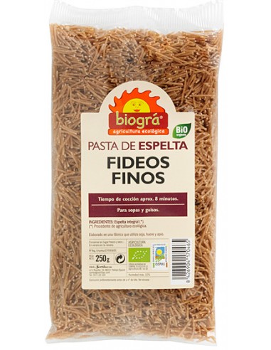 Fideos Finos De Espelta 250Gr. Bio Vegan Biográ