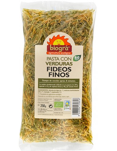 Fideos Finos Con Verduras 250Gr. Bio Biográ